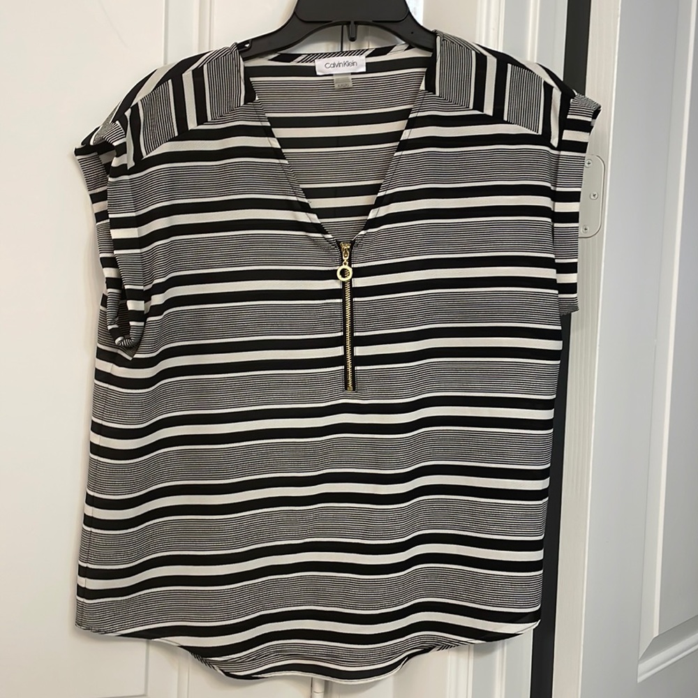 Calvin Klein zip blouse - petite large